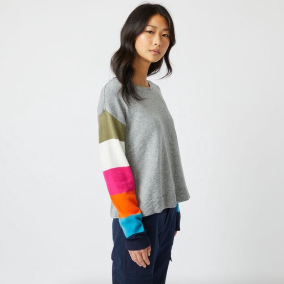 NWT Nautica colorblock-sleeve knit sweater - Picture 1 of 7